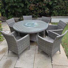 Grey Rattan Outdoor Dining Set