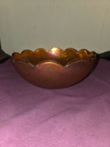 Antique Marigold Carnival Glass Bowl