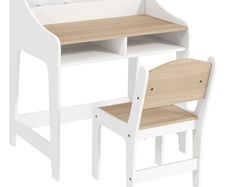 Children's Desk Set with Storage, Open Compartments, Chair, 3-8 Years, Wood