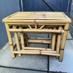 Nest of Bamboo tables x 3