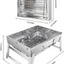 Stainless Steel BBQ Barbecue Grill , Portable Folding Charcoal BBQ Grill Table Desktop Barbecue Smoker Grill for Outdoor Picnic Garden Terrace Camping Trip Image 7