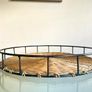 Vintage Wicker and Iron Large Tray, Home Decor Display Image 3