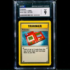 Pokedex 87/102 CGC 9 Mint Uncommon Graded WOTC Base Set 1999 Pokemon Card Vintage