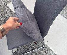 4 Grey fabric chairs + cushions
