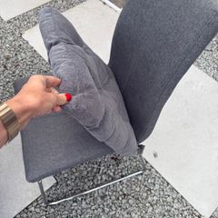 4 Grey fabric chairs + cushions