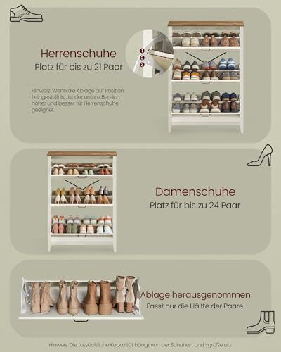 Vintage 3 Door Shoe Storage Cabinet Freestanding 18-24 Pairs