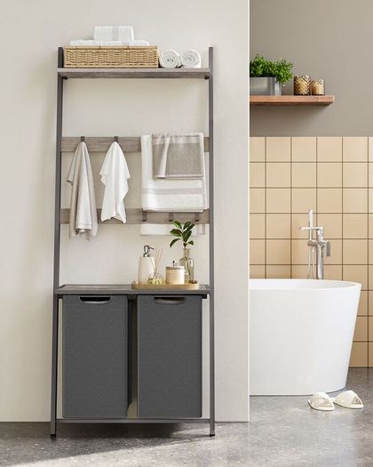 Laundry basket with towel ladder Bathroom furniture