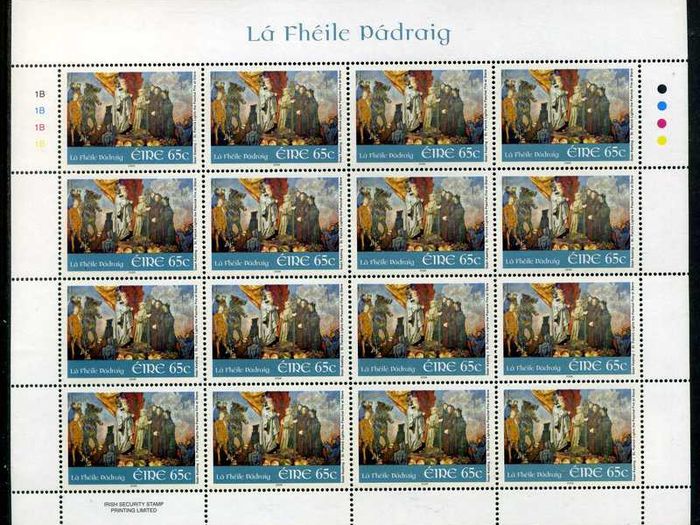 2006 Ireland St Patrick Day Commemorative Stamp Sheetlet Plate 1B1B1B1B Mint Never Hinged (MNH)