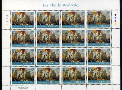2006 Ireland St Patrick Day Commemorative Stamp Sheetlet Plate 1B1B1B1B Mint Never Hinged (MNH)
