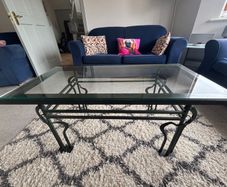 Alfrank Design Coffee table with glass