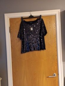 Primark Navy  Sequins  Jumper/Top.      S.16.   B.N.W.T.