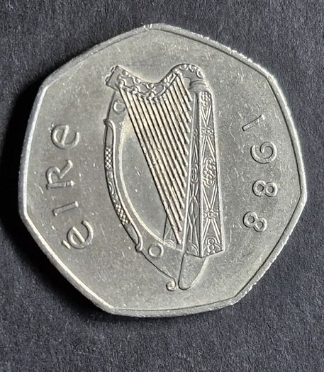 Ireland 1988  50p Pence coin.