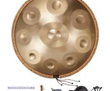 Handpan Drum 55.9 cm 9 Notes D Minor Steel Hand Drum with Mallets for Adult