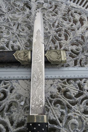 Traditional Scottish Dirk with Thistle Scabbard Fittings