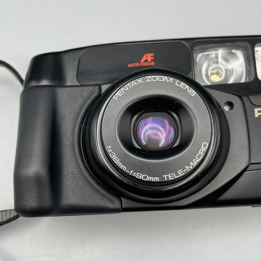 Pentax Zoom 90 35mm Film Point and Shoot Camera Black Tested