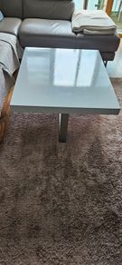 White Coffee table with steel legs