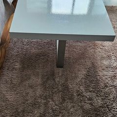 White Coffee table with steel legs