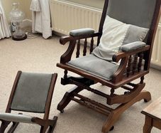 Vintage Spring Rocking Chair and foot stool