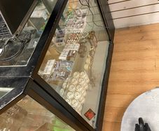 Shop glass display counter retail checkout