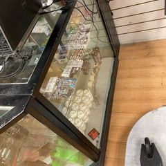 Shop glass display counter retail checkout
