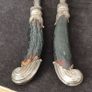 Fabulous Antique Carving Fork & Knife Sharpener Sterling Silver Antler Handles Image 8