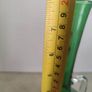 Vintage Retro  Handblown 60s 70s Green Glass Clear Applied Handle Vase Image 2