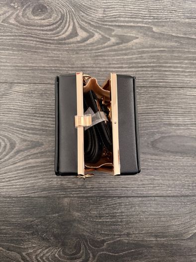 Black box bag with gold trim