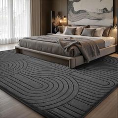 Rugs Living Room 160x230cm,3D Semicircular pattern Grey Area Rugs for Bedroom,Extra Large Rugs for living room,Machine Washable