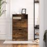_Shoe cabinet with 2 flaps, shoe rack with additional compartment, shoe storage, shoe organizer, melamine coating, 60 x 24 x 102 cm, vintage brown Image 3