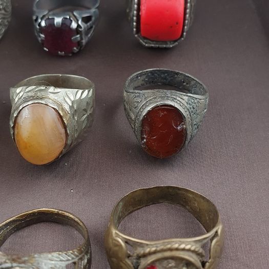 Antique Brass Ring Collection 15 Mixed Vintage Handmade Rings