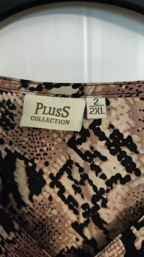 Statement Snakeskin Blouse Pluss Collection, Size 2XL