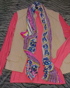 Pink Top +New Look Vest. Size 10