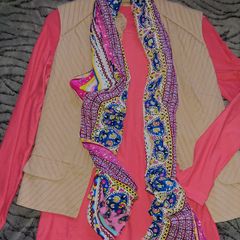 Pink Top +New Look Vest. Size 10