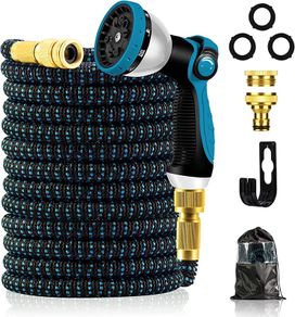 xpandable Garden Hose - 3 Times Expanding Flexible Magic Water Hosepipe with 10 Function Spray Gun 50FT (FREE POSTAGE)