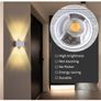 2 x Louvra 4W LED Wall Light Modern Rectangle Aluminium Small Wall Lamp Uplighters Indoor Up Down Wall Lighting for Hallway Bedroom Dinning Room,Warm White Image 4