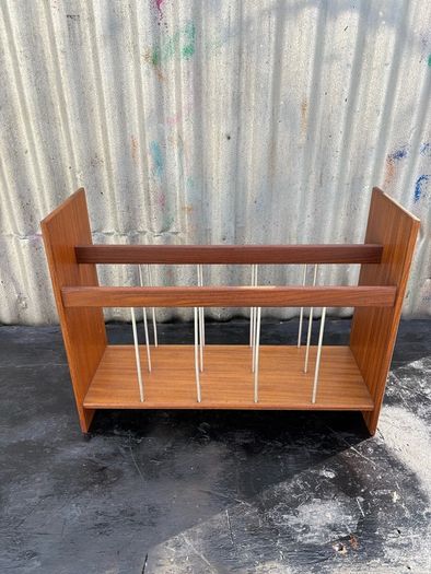 Mid-Century Danish Teak Magazine Rack Modern Design c1970s