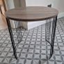 Matching layered wood effect metal legs side table set Image 3