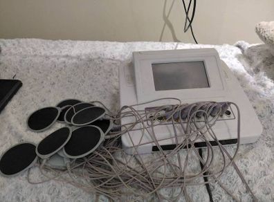 Professional EMS Body Slimming and Muscle Toning Machine : 10 Pads, Fully Working