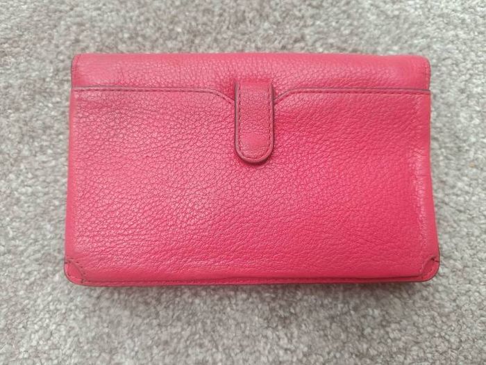 Michael Kors Pink Leather Floral Crossbody / Wallet Bag