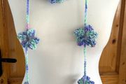 Handmade crochet flower lariat scarf