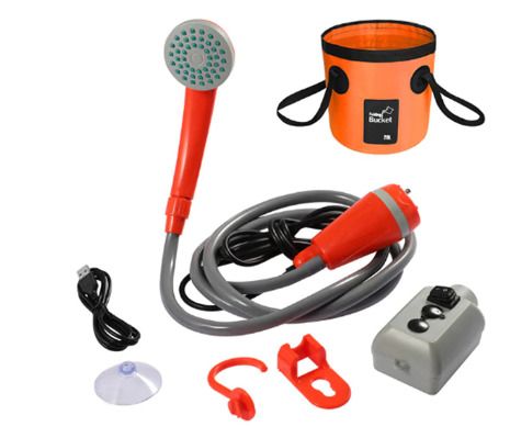 BRAND NEW Portable Camping Shower with 20L Collapsible Water Bucket Outdoor Shower