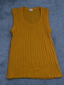 Vintage Mustard Ribbed Knit Tank Size M