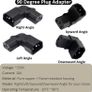 2 Pack IEC 320 C14 to C13 Socket Downward Angle, 90 Degree Plug Adapter C14 Male to C13 Female Converter, 250V 10A Extension Connector for Monitor Computer PDU Chassis Printer, Black Image 2