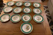 Price drop hand painted  Irish scenes of Ireland vintage  Rare set of Victorian hand painted dessert plates Irish landscape scenes