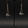 Vintage 925 Silver Long Abstract Sculptural Earrings Image 10