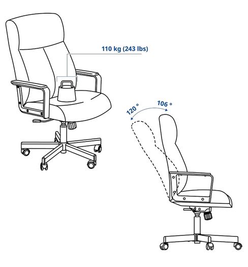 IKEA office chair MILLBERGET Swivel Chair  Murum Black