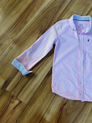 Joules baby pink and blue pin stripe shirt age 9 excellent condition!!!