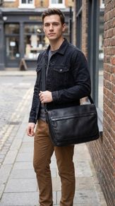 Coach Men's Leather Messenger Laptop Weekend Bag