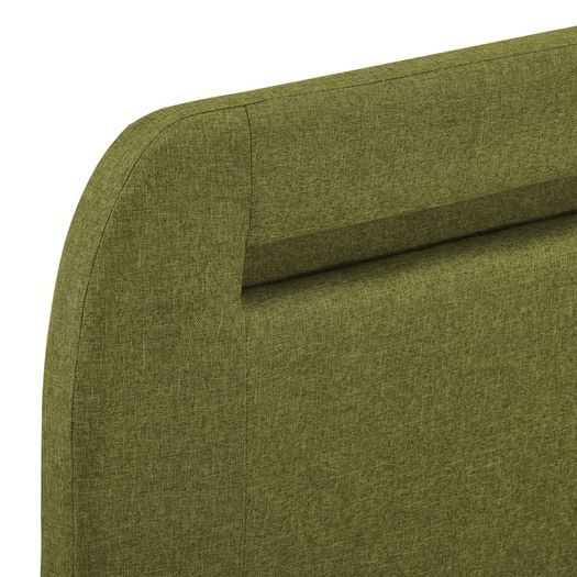 Bed Frame with LED Green Fabric 120x190 cm