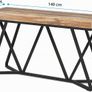 140cm Console Table, Rustic Wood & Metal Sofa Table, Industrial Entryway Table with X-Frame Base, Hallway & Living Room Furniture Image 2